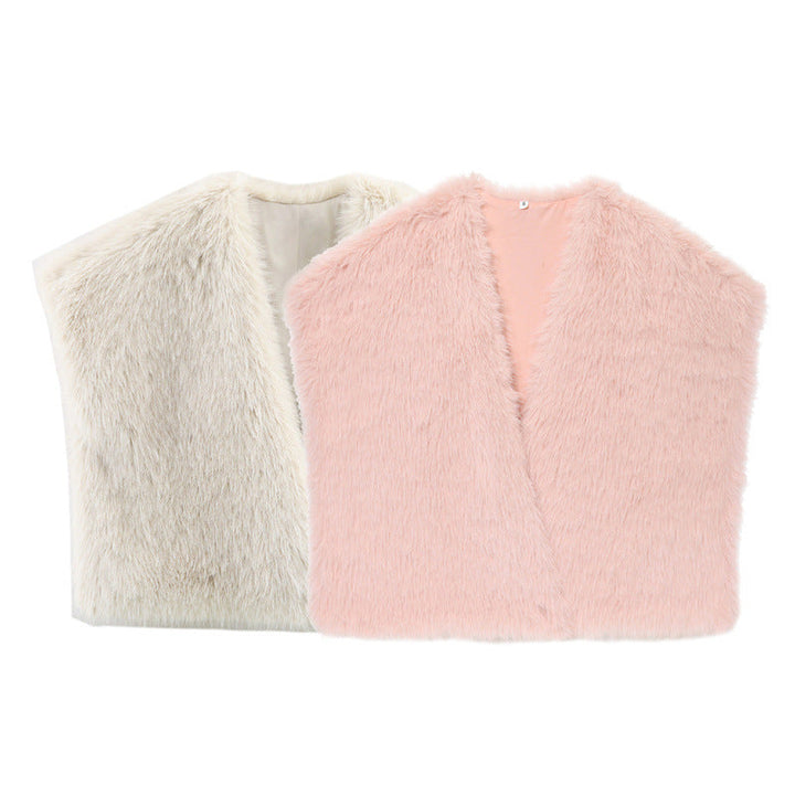 Autumn Fashion Faux Fur Effect Short Vest