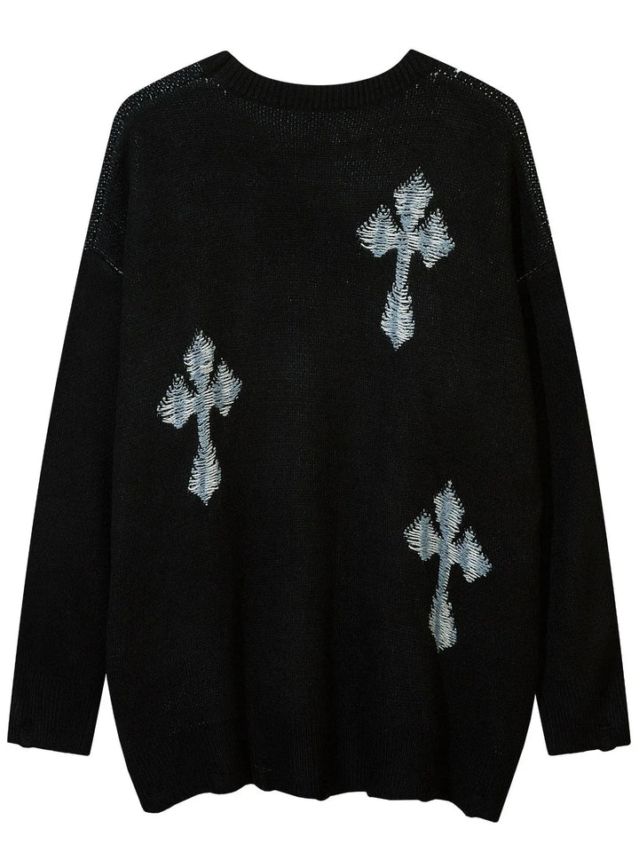 Men's Cross Round Neck Sweater