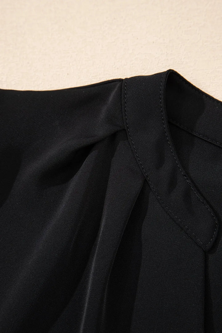 Short Sleeve Notched Blouse