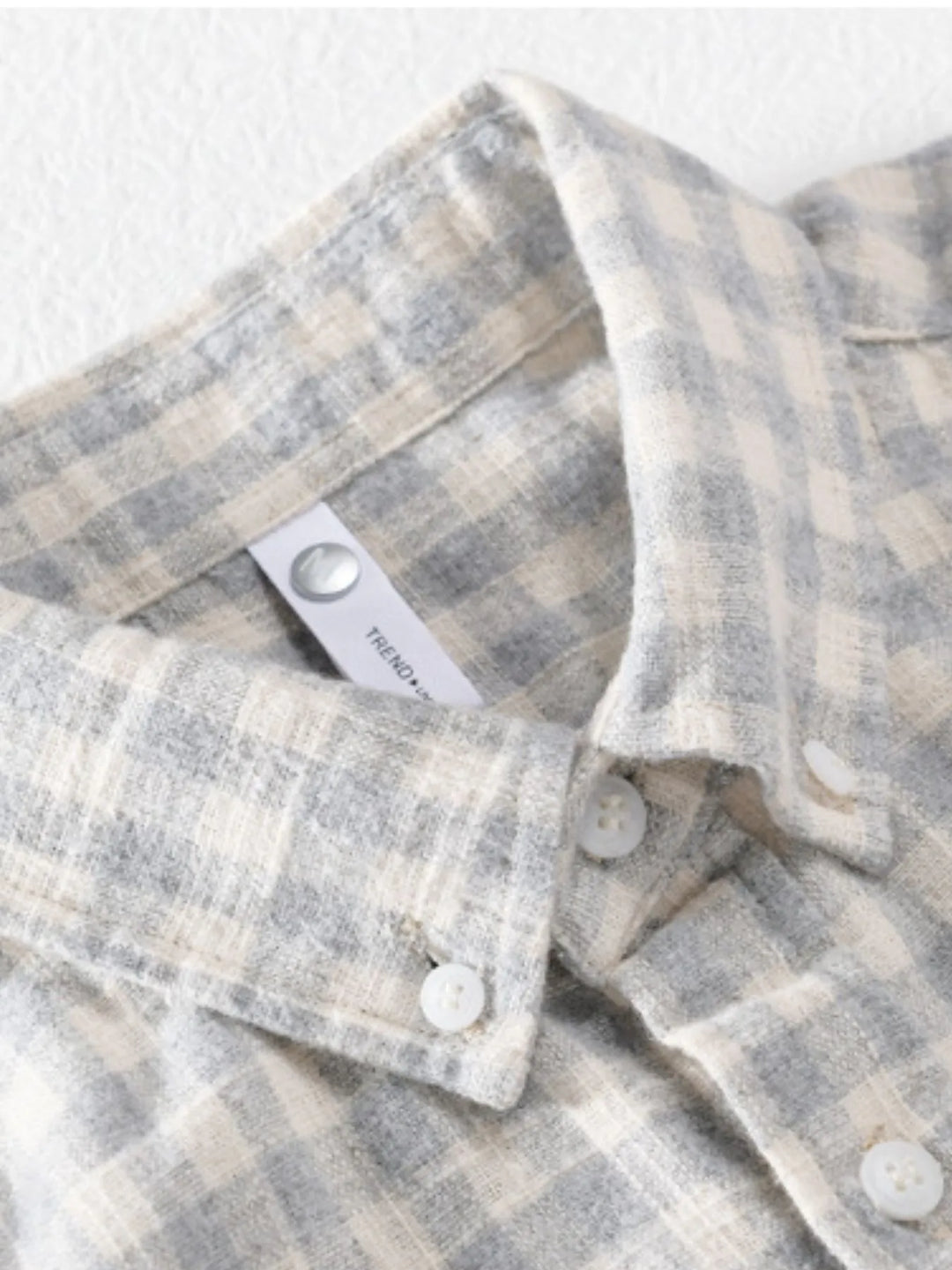 Men's Plus Size Gingham Check Button-Up Shirt