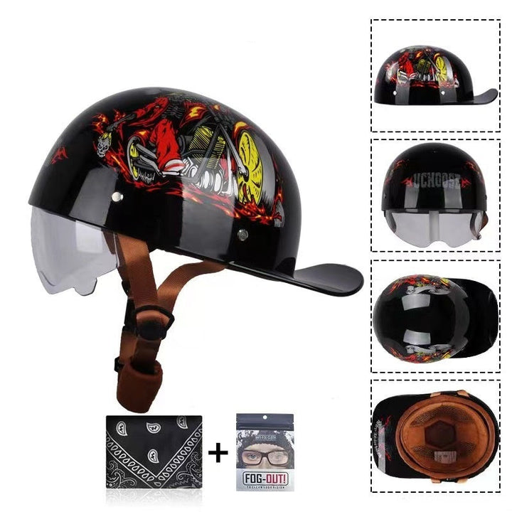 Creative Printed Retro Home Motorcycle Helmet