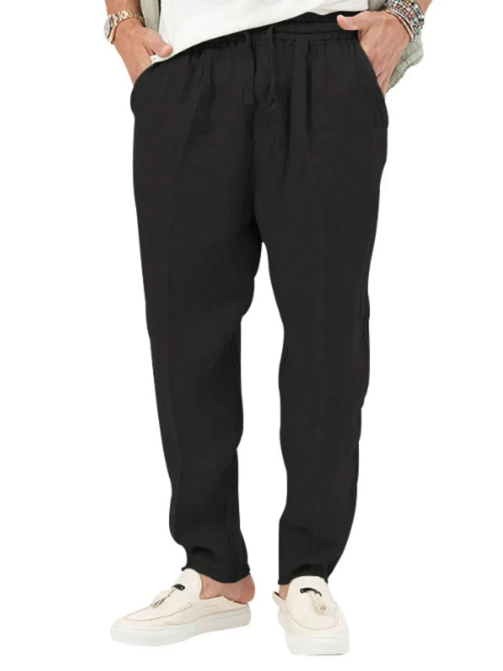 Men's Plus Size Drawstring Pants with Pockets