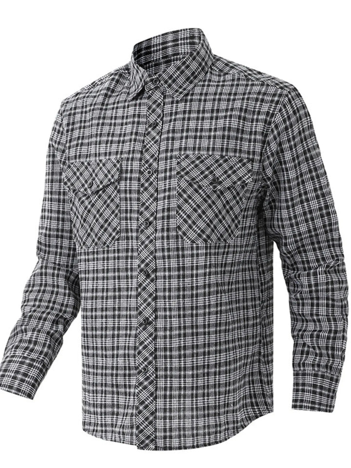 Men's Casual Plaid Long Sleeve Shirt