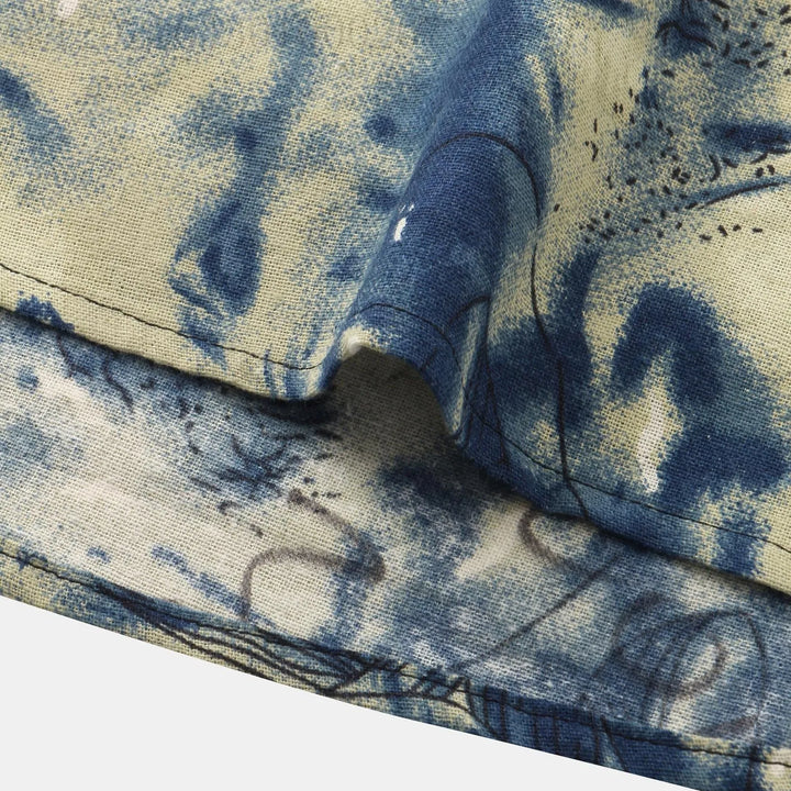 Men's Vintage Print Short Sleeve Shirt