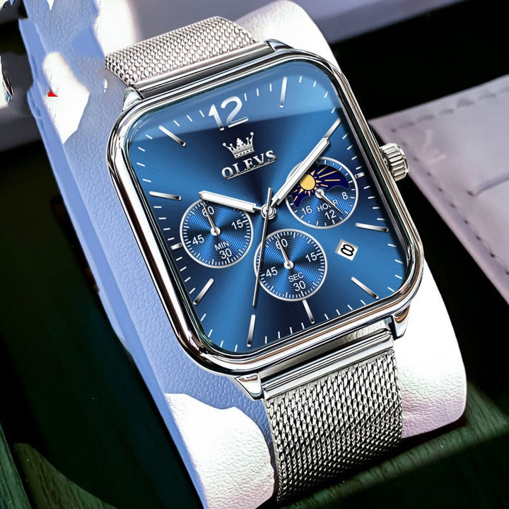 Oulishi Brand Watch With A Rectangular Dial