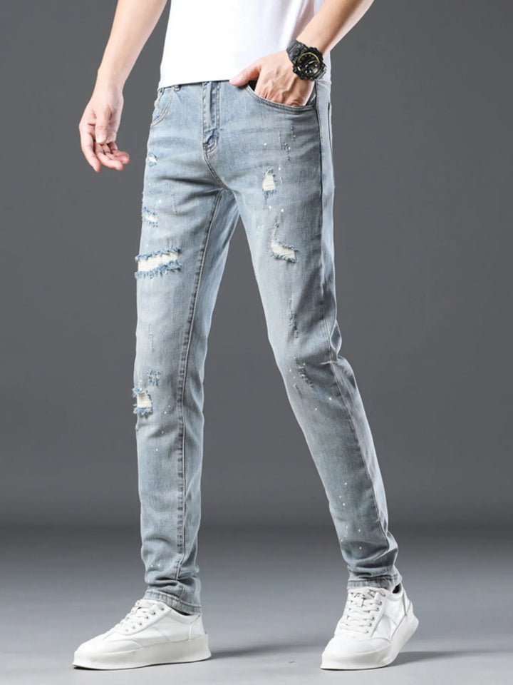 Men's Distressed Slim Fit Jeans