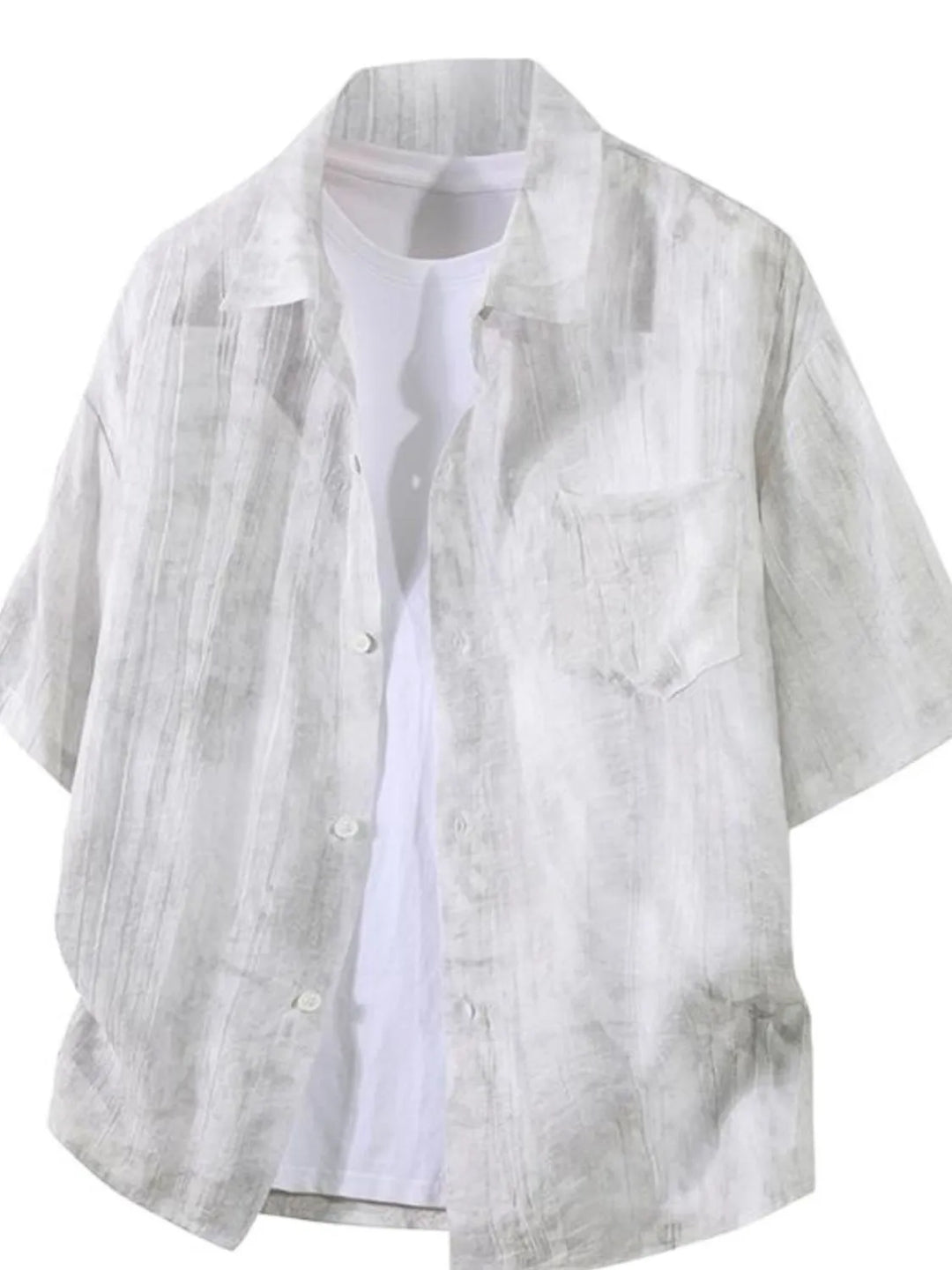 Men's Plus Size Button Up Short Sleeve Shirt