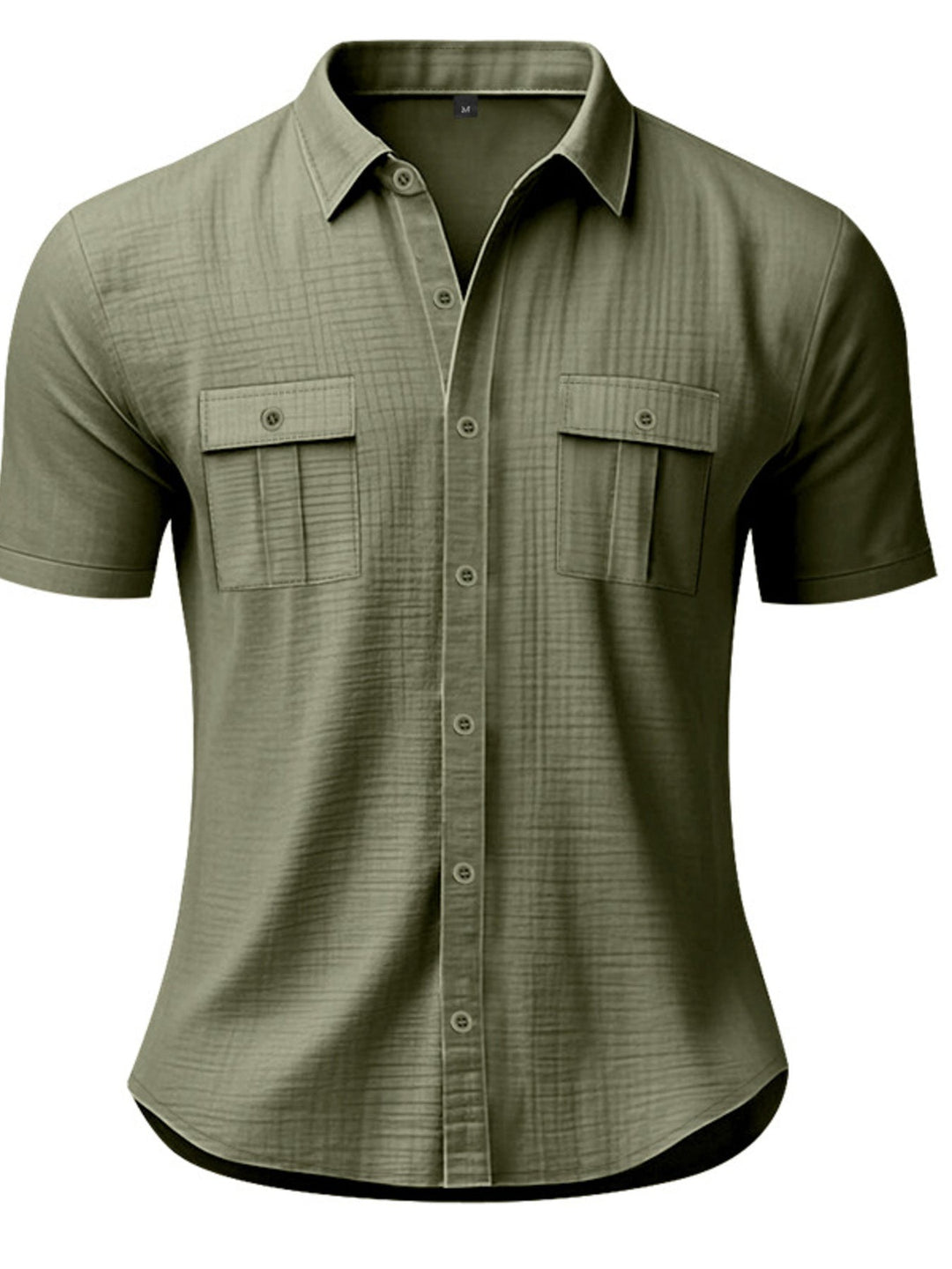 Men's Full Size Short Sleeve Shirt with Pockets Plus Size
