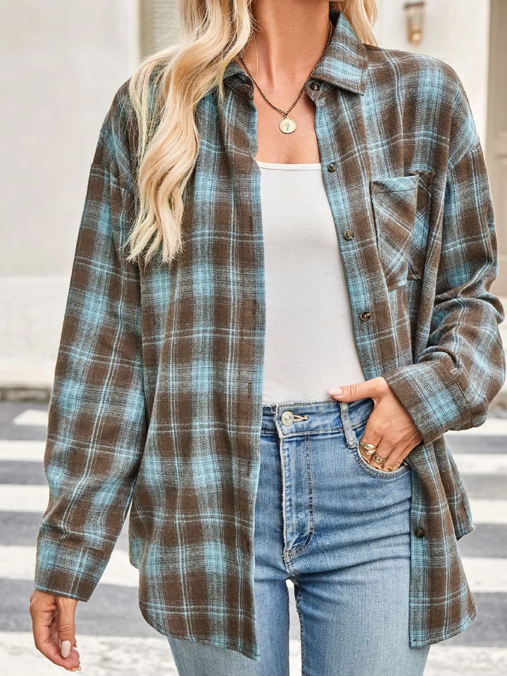 Plaid Button Up Long Sleeve Shirt