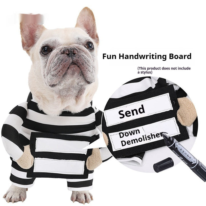 Dog Halloween Pet Costume Striped Funny Clothes