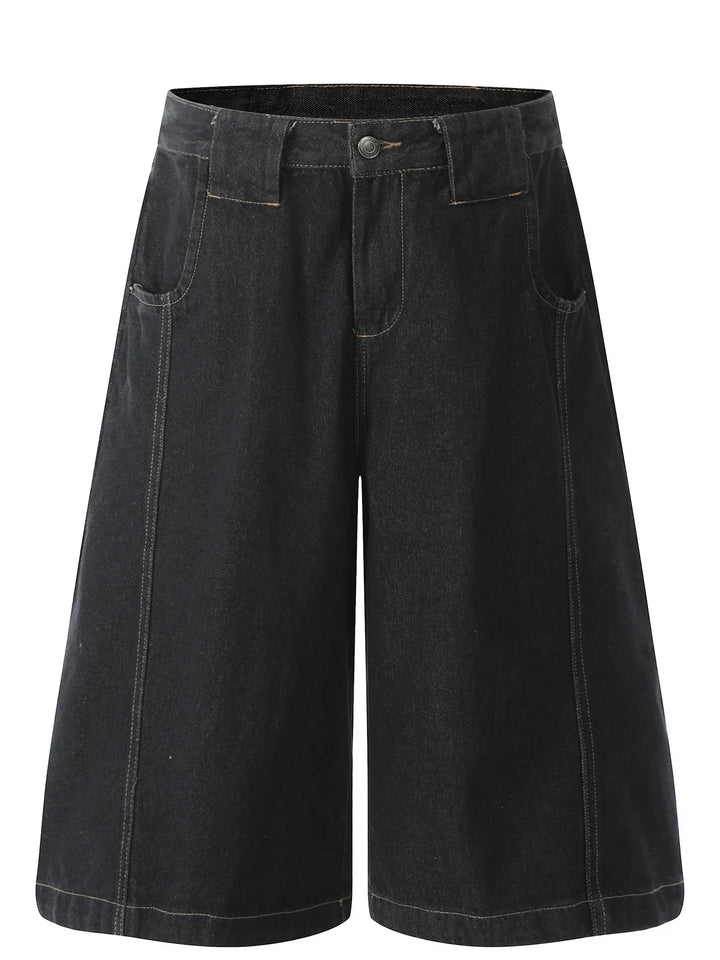Men's Wide Leg Denim Shorts