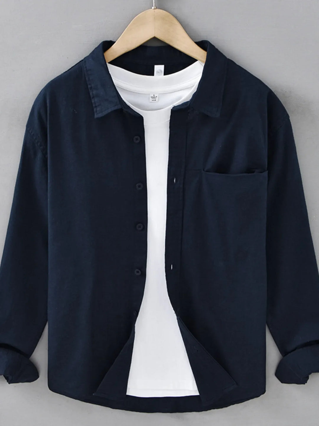 Men's Plus Size Button Up Long Sleeve Shirt