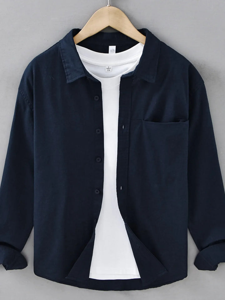Men's Plus Size Button Up Long Sleeve Shirt