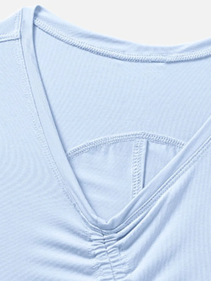 Millennia Drawstring Ruched Wide Strap Active Tank