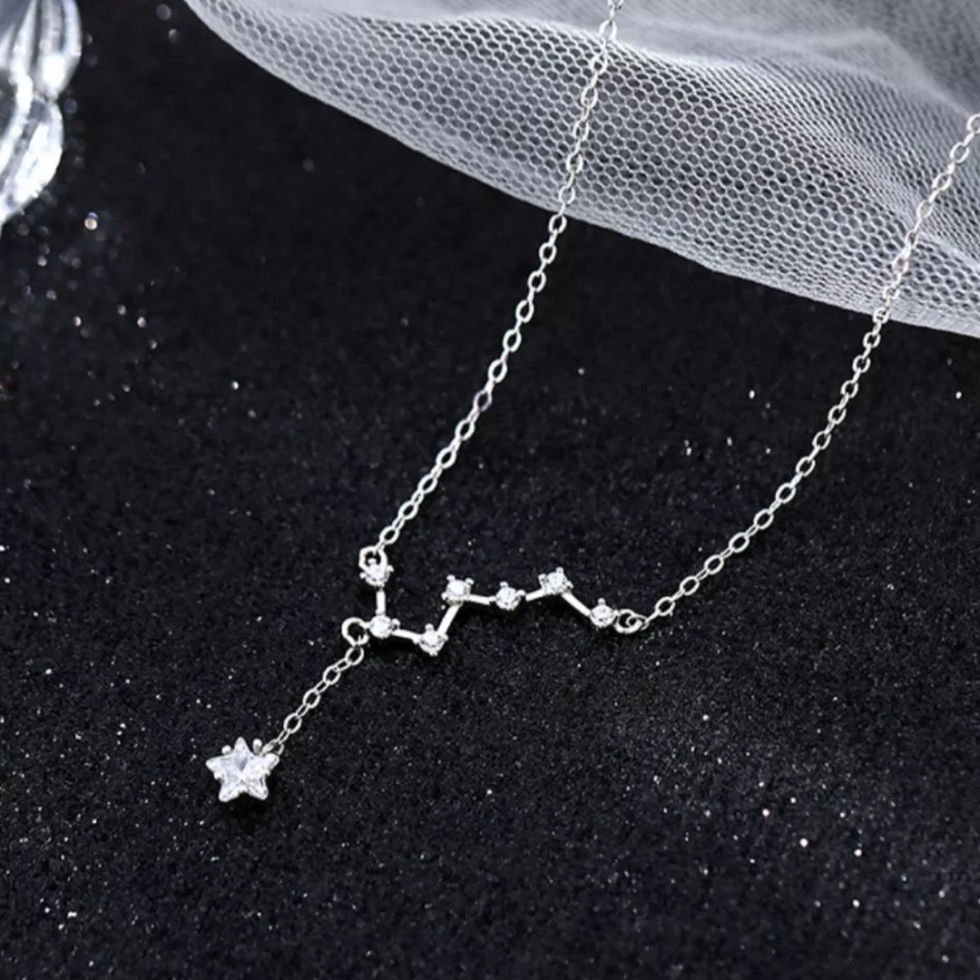 925 Sterling Silver Zircon Star Necklace