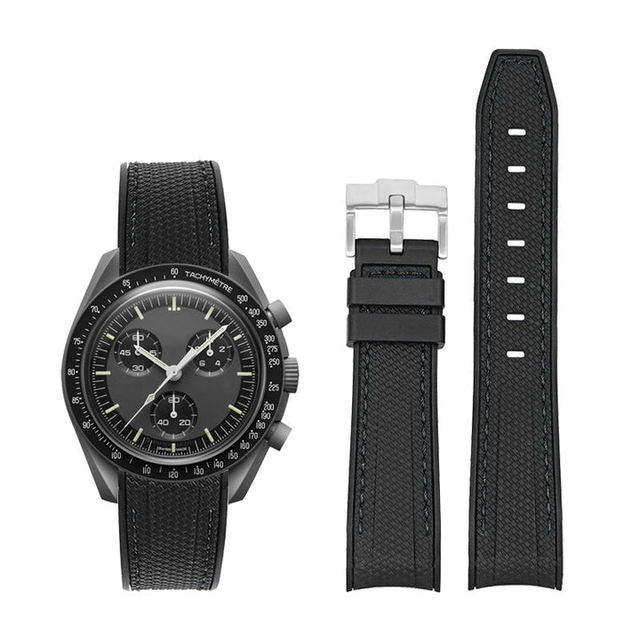 Curved-end Strap 20mm Silicone Watch Band For Men