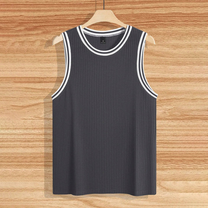 Knitted Vertical Stripes Fitness Sports Slim-fitting Vest