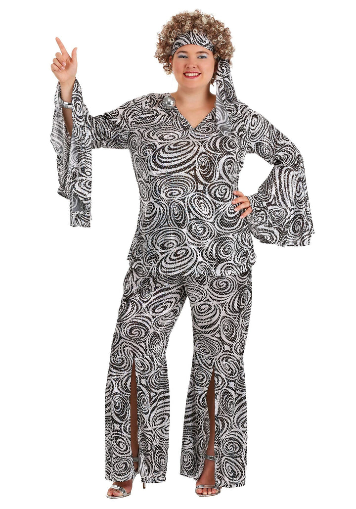 Foxy Lady Disco Costume - Women's 70s Retro Outfit with Bell Bottoms
