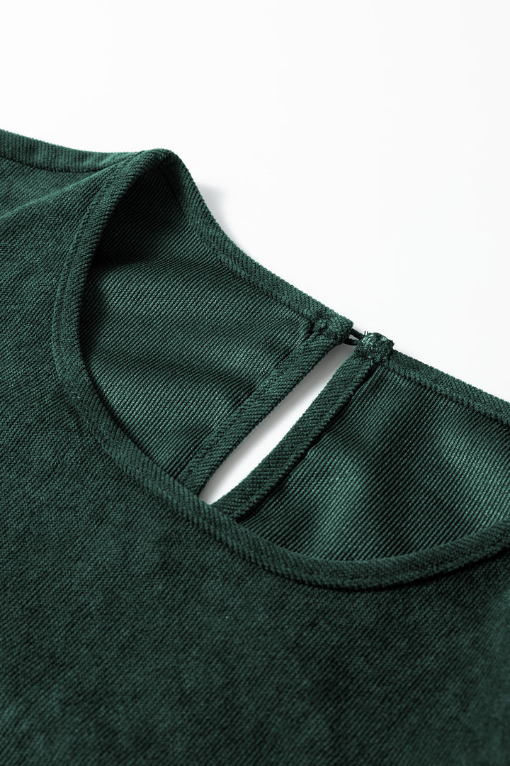 Mist Green Lantern Sleeve Tiered Mini Dress
