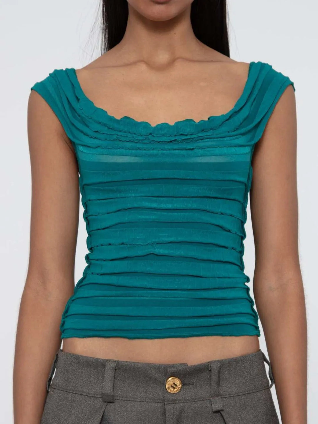 Ruched Solid Tank