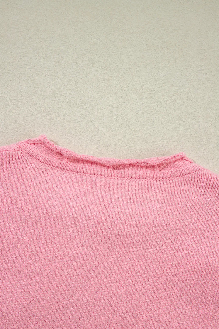 Daisy Notched Long Sleeve Sweater