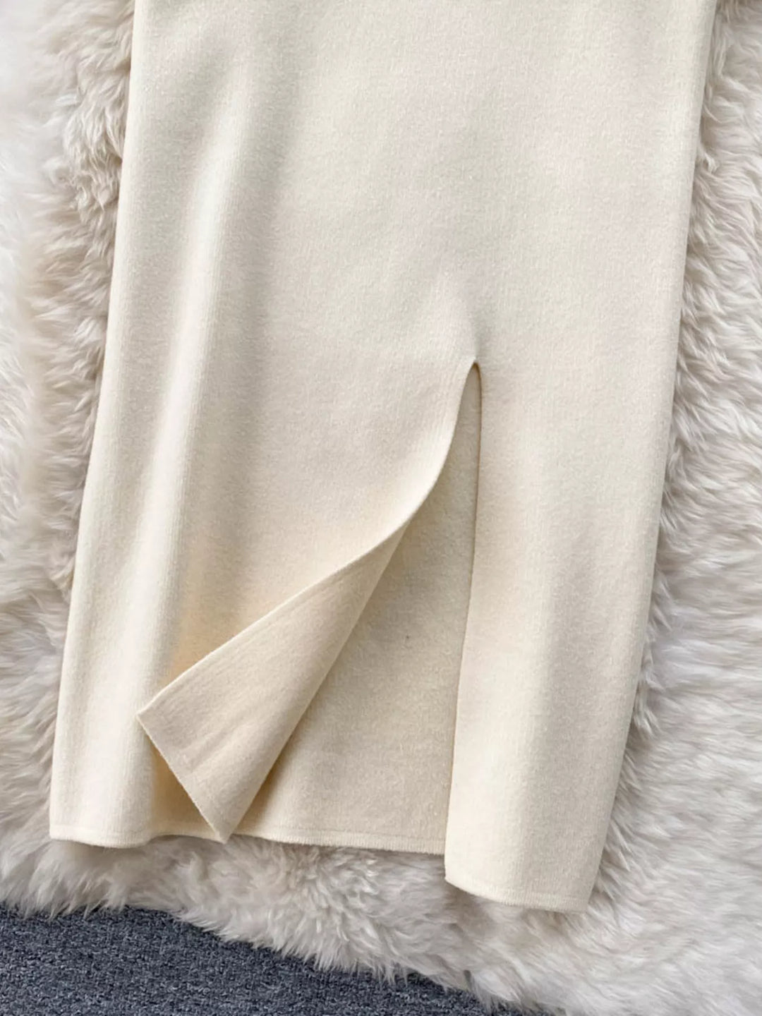 Slit Knit Midi Skirt