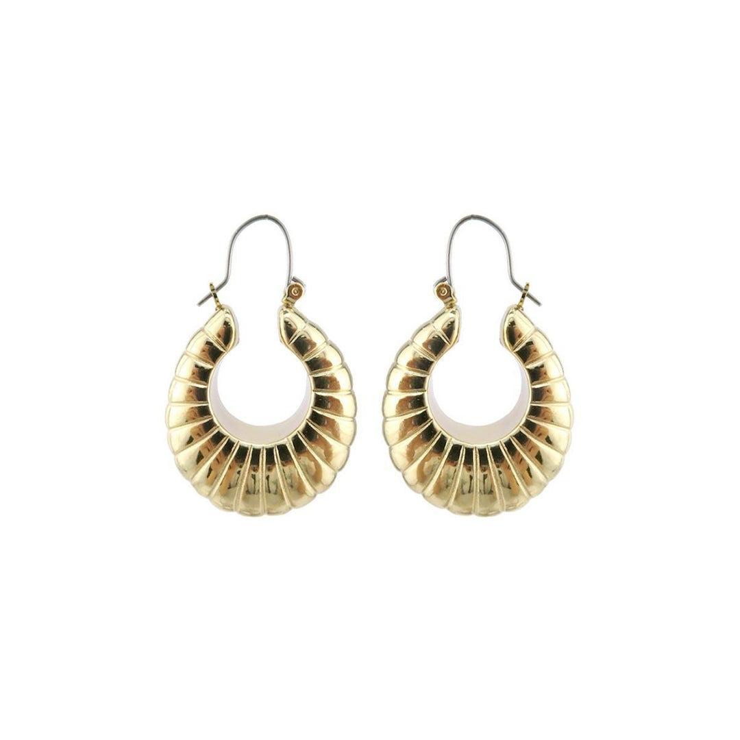 Gold Metal Croissant Hoops