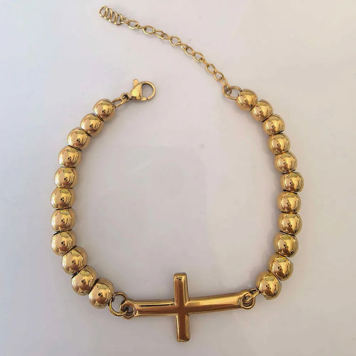 Stainless Steel Religious Series Beaded Bracelet