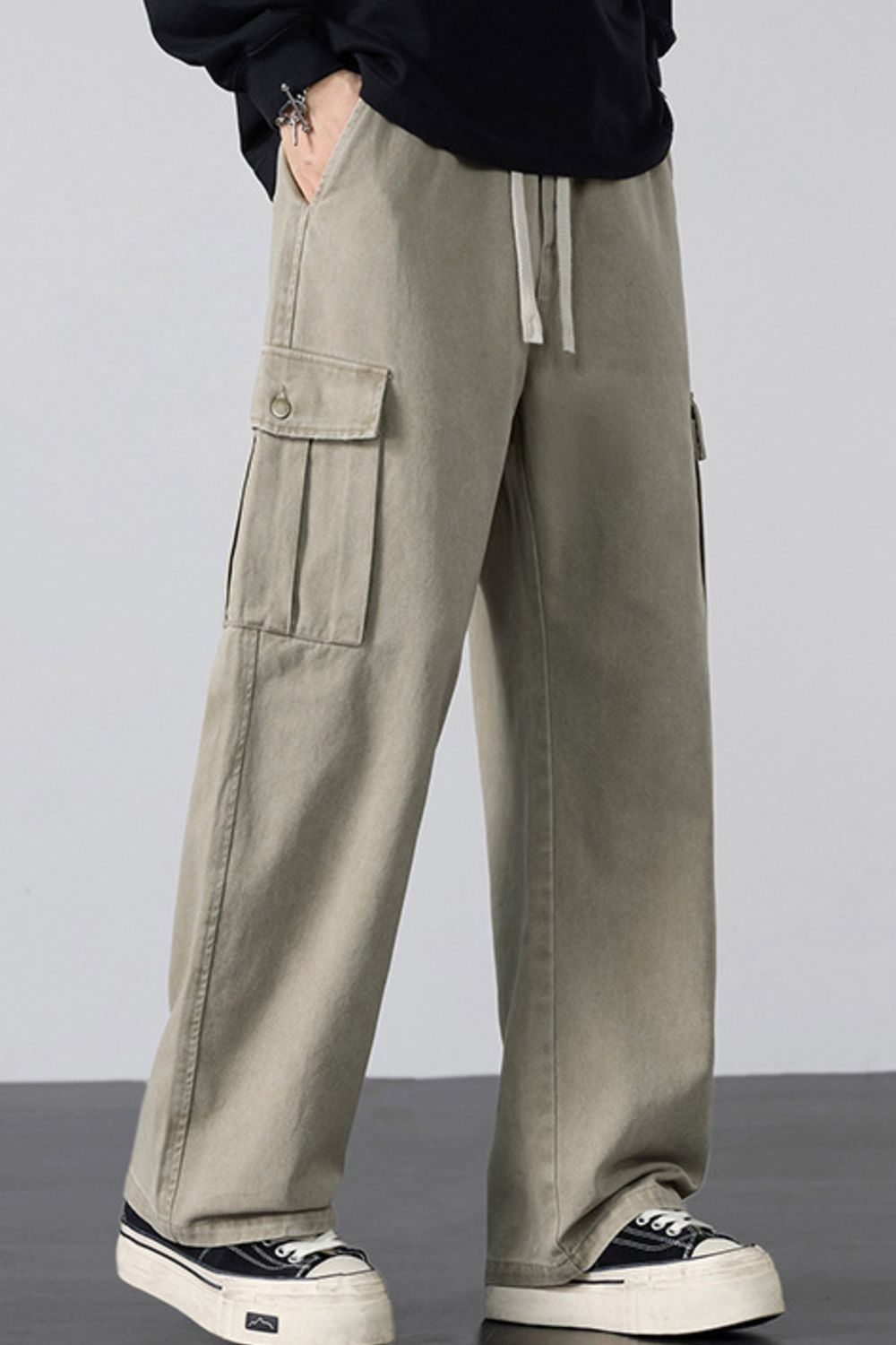 Men's Plus Size Drawstring Loose Fit Cargo Pants