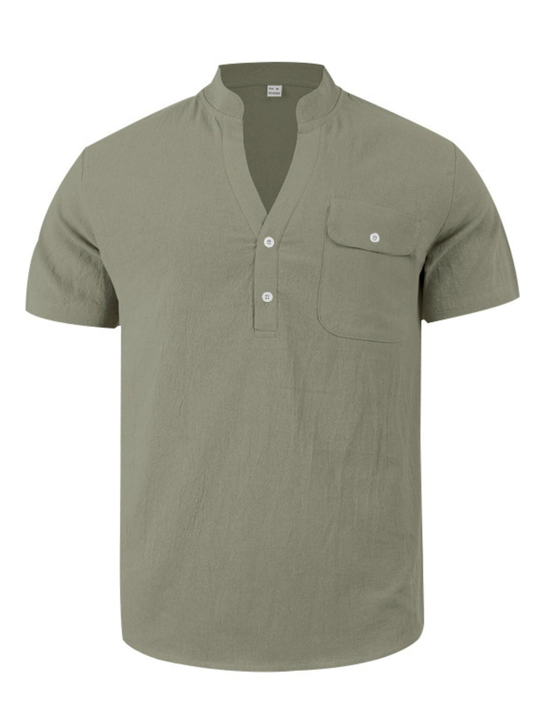 Men's Full Size Button Detail Short Sleeve Shirt Plus Size
