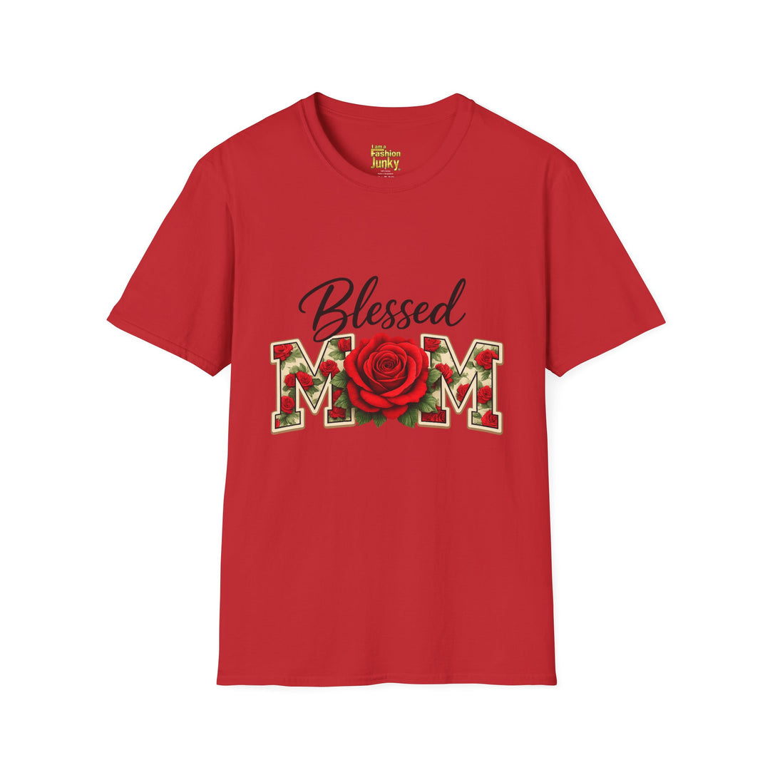 Blessed Mom rose embellished MOM T-Shirt | Mother's Day floral tee