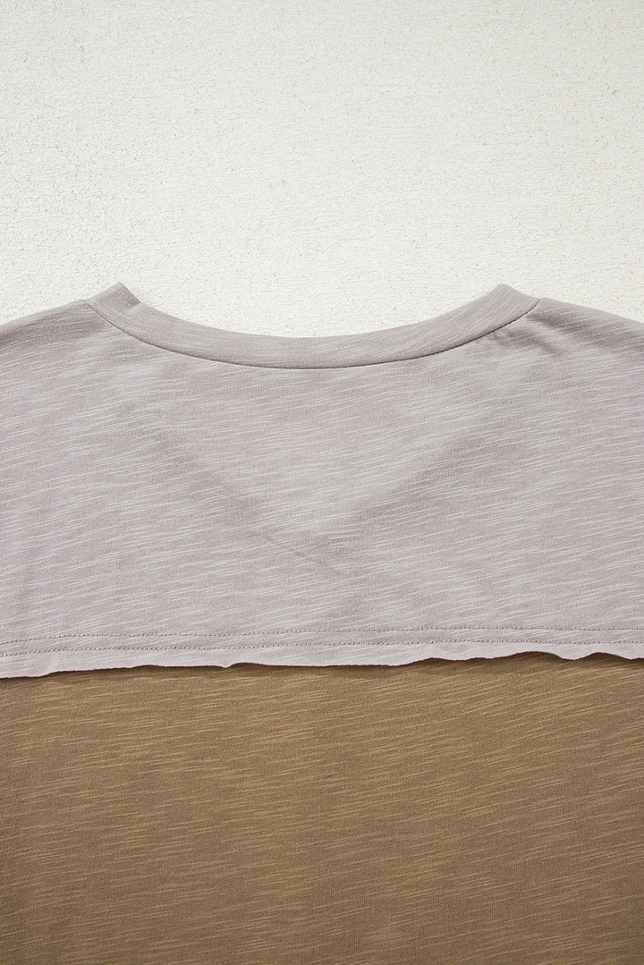 Green Flower Patched Exposed Seam Bracelet Sleeve Oversized T Shirt