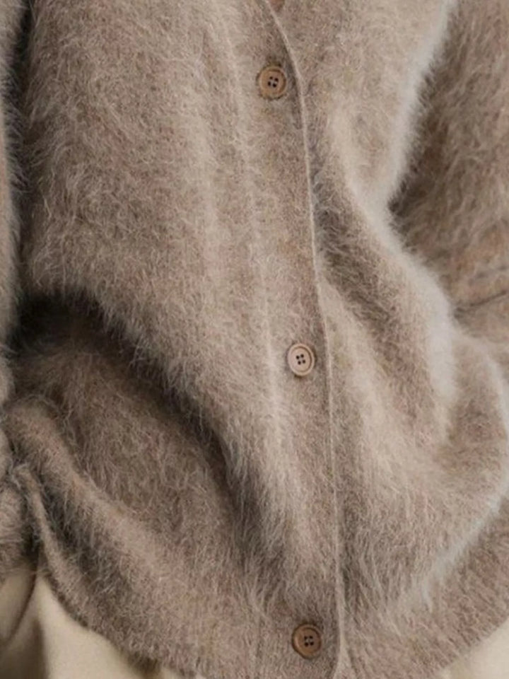 V-Neck Button-Down Cardigan