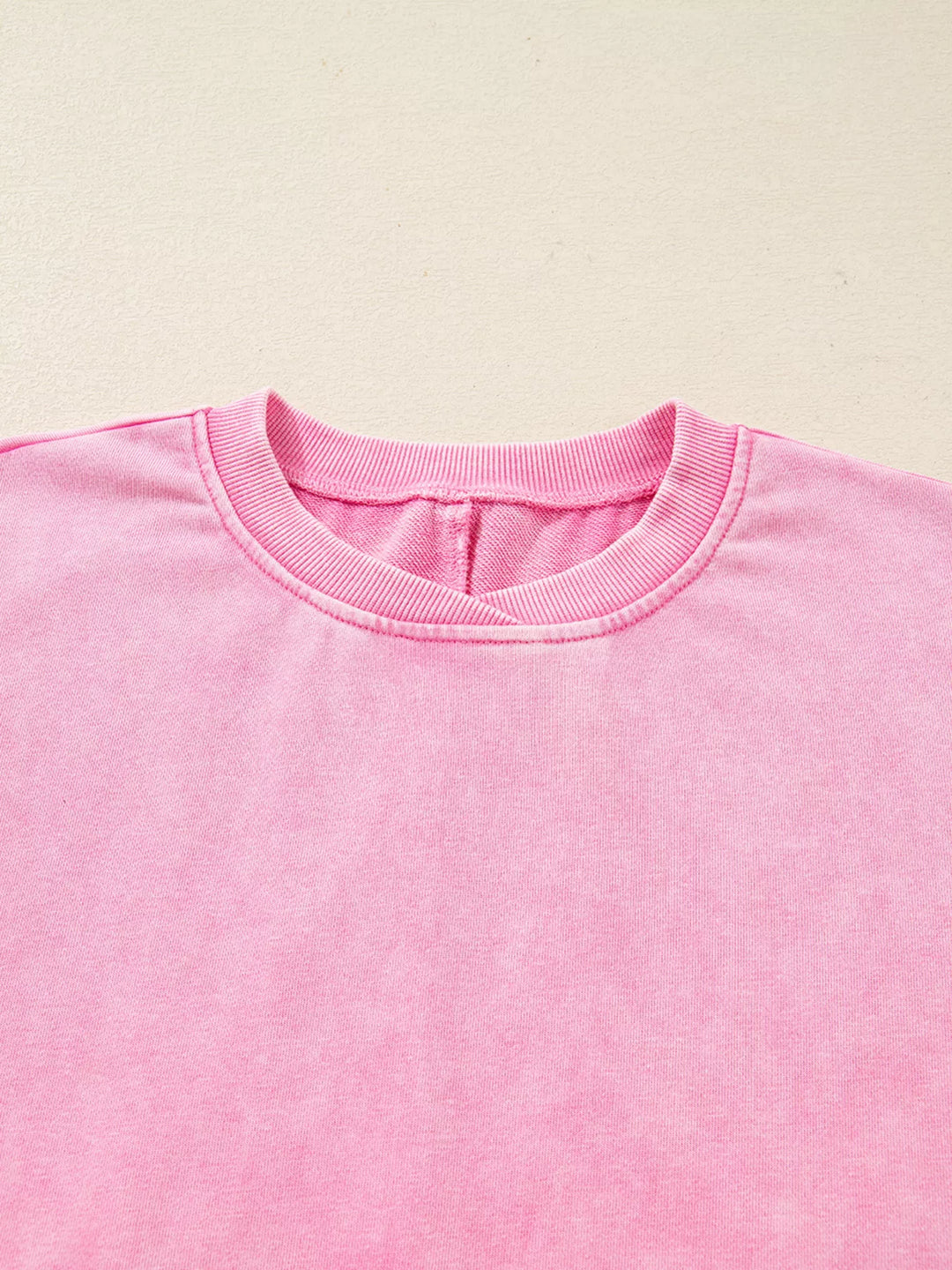 Mineral Wash Crossed Crew Neck Drop Shoulder Loose Sweatshirt