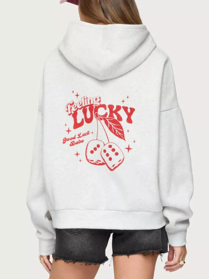 Drop Shoulder Graphic Hoodie with Kangaroo Pocket