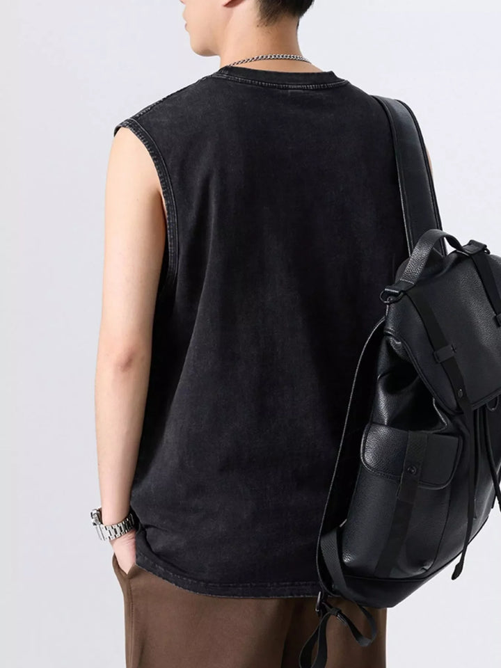 Men's Plus Size Round Neck Tank