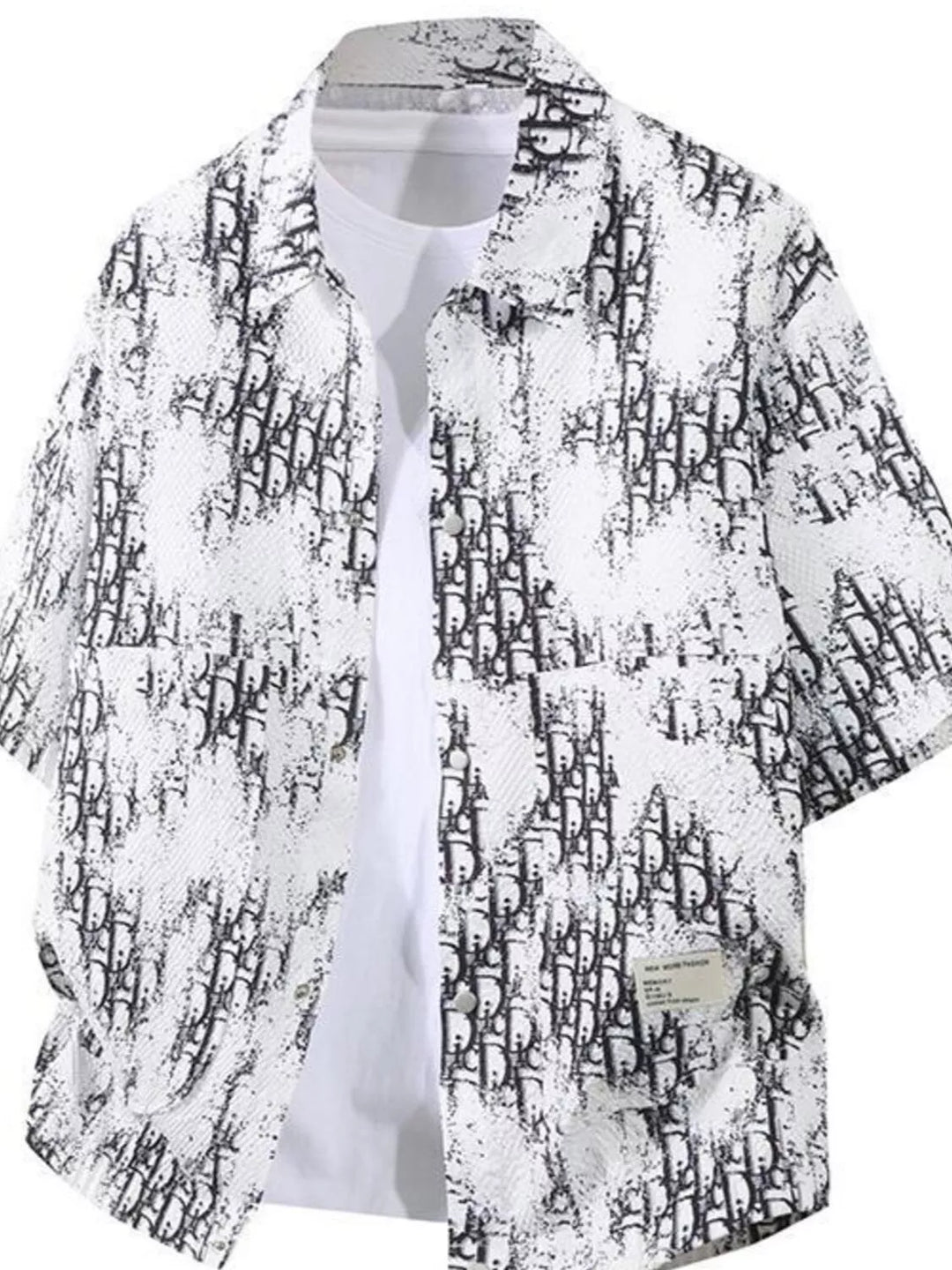 Men's Plus Size Button Up Half Sleeve Shirt