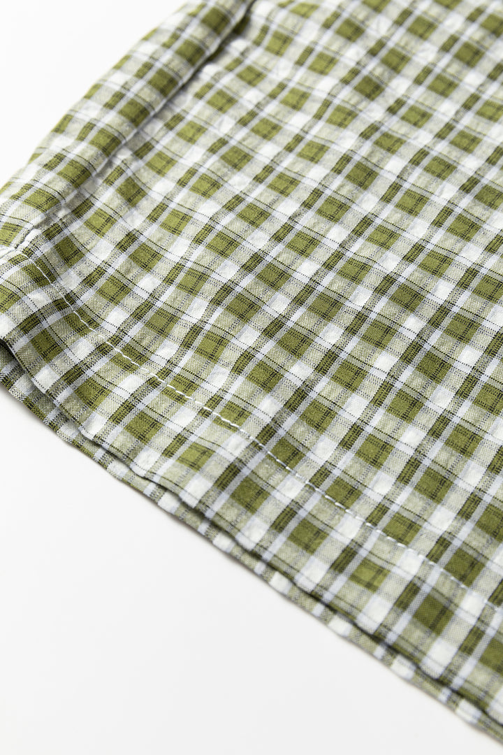 Brown Preppy Gingham Boxer Pants