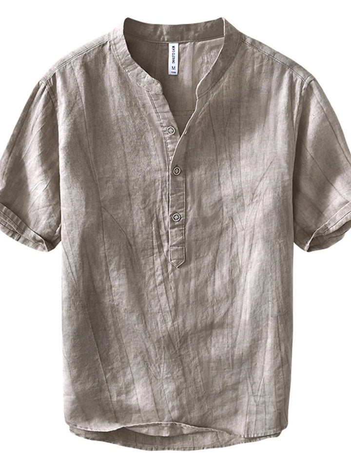 Men's Plus Size Button Detail Short Sleeve Shirt