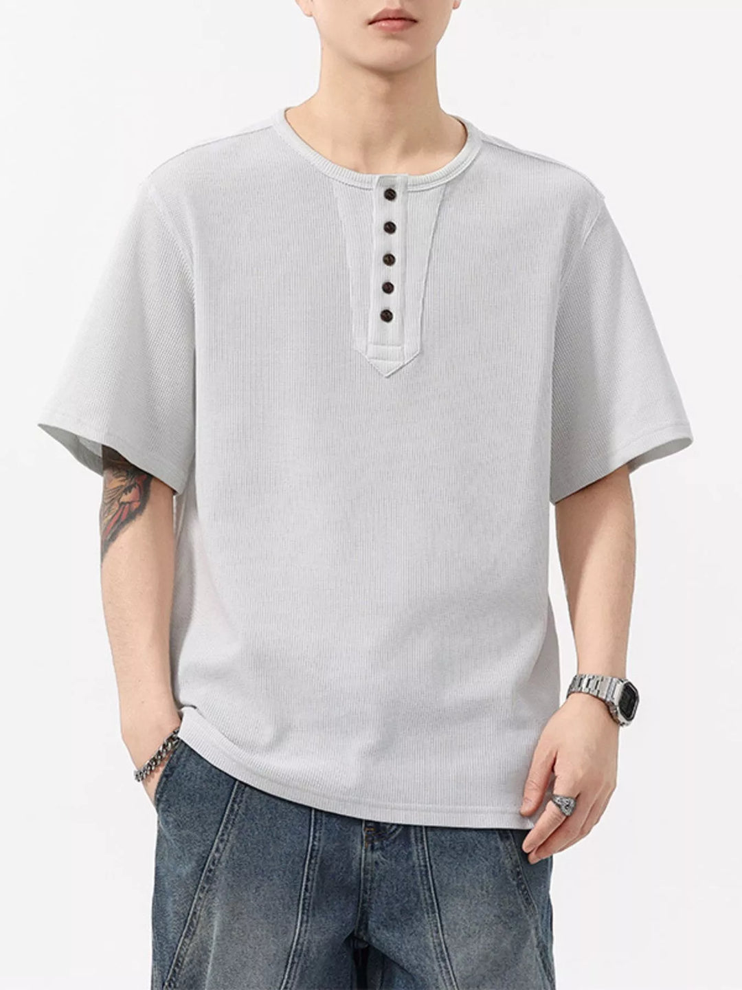 Men's Plus Size Round Neck Short Sleeve T-Shirt