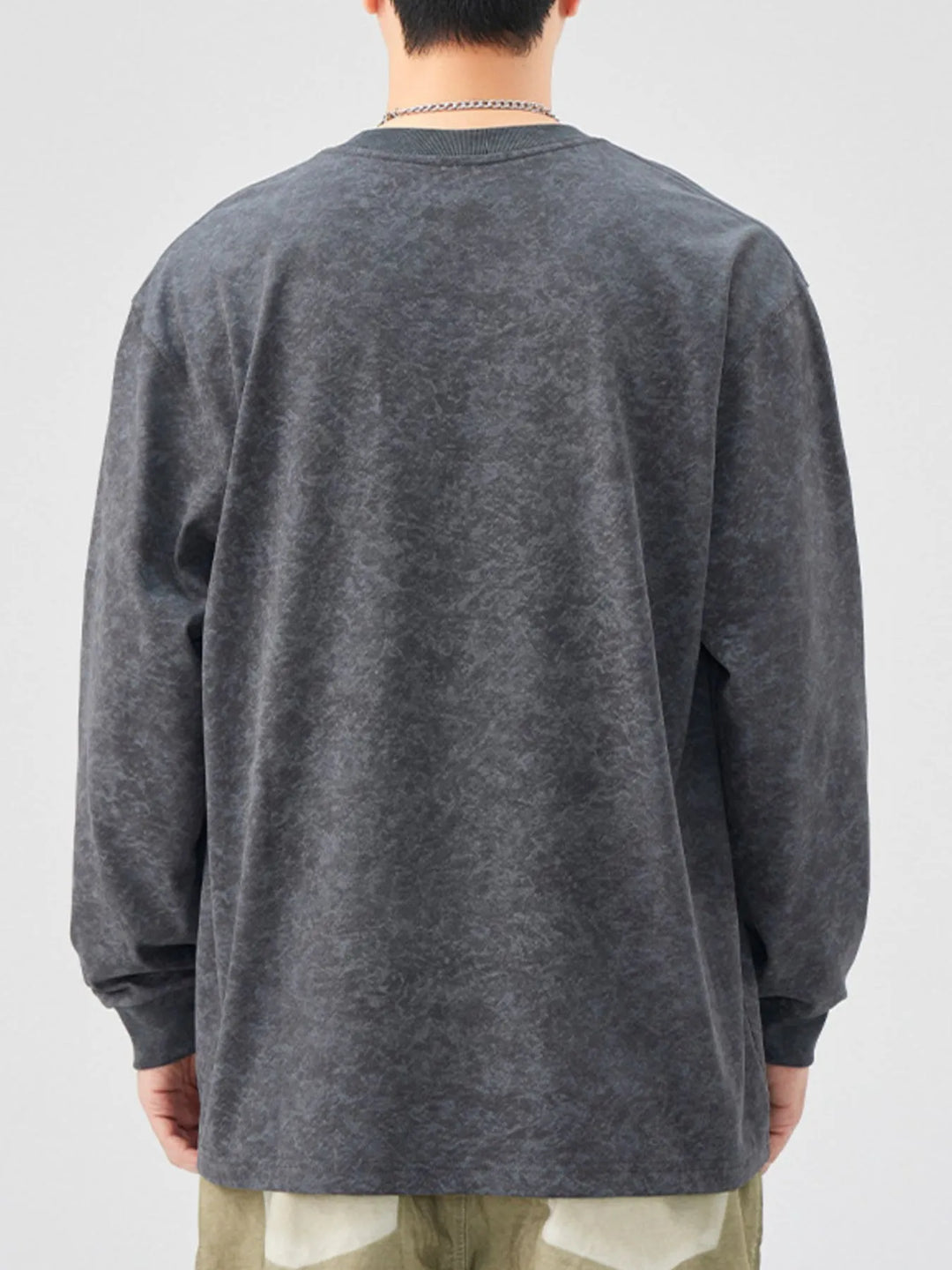 Men's Plus Size Graphic Round Neck Long Sleeve T-Shirt