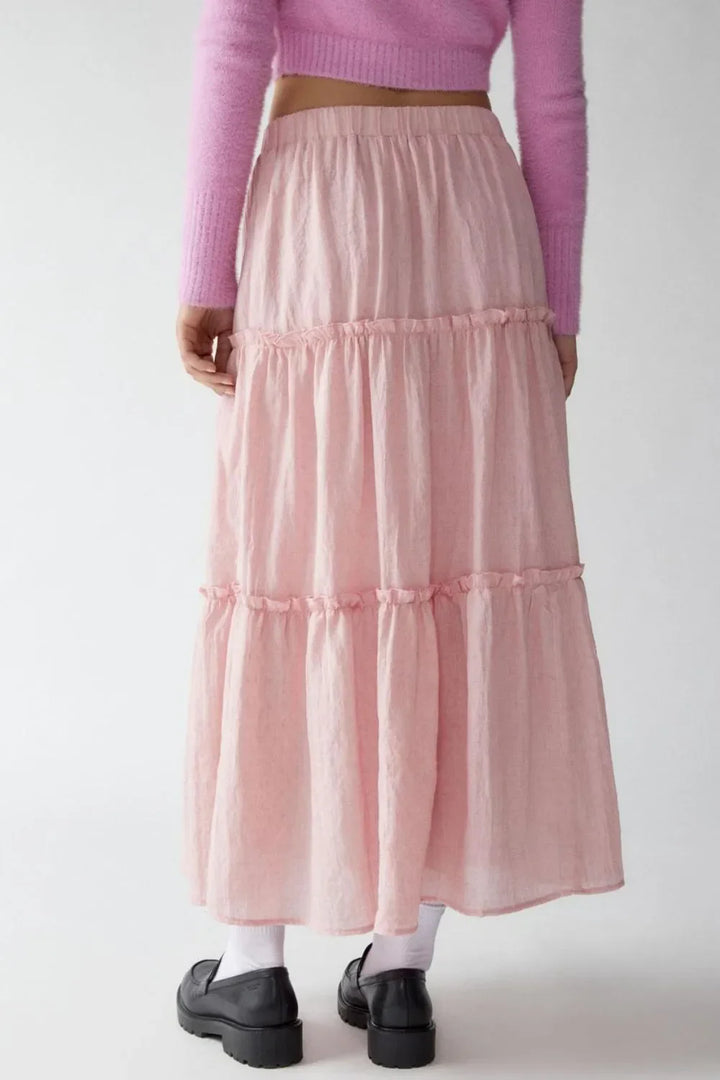 Frill Elastic Waist Skirt