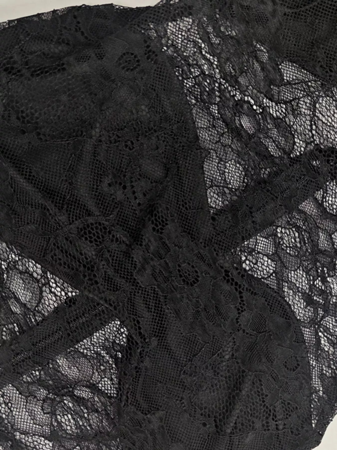 Lace Sheer Mock Neck Long Sleeve Maxi Dress