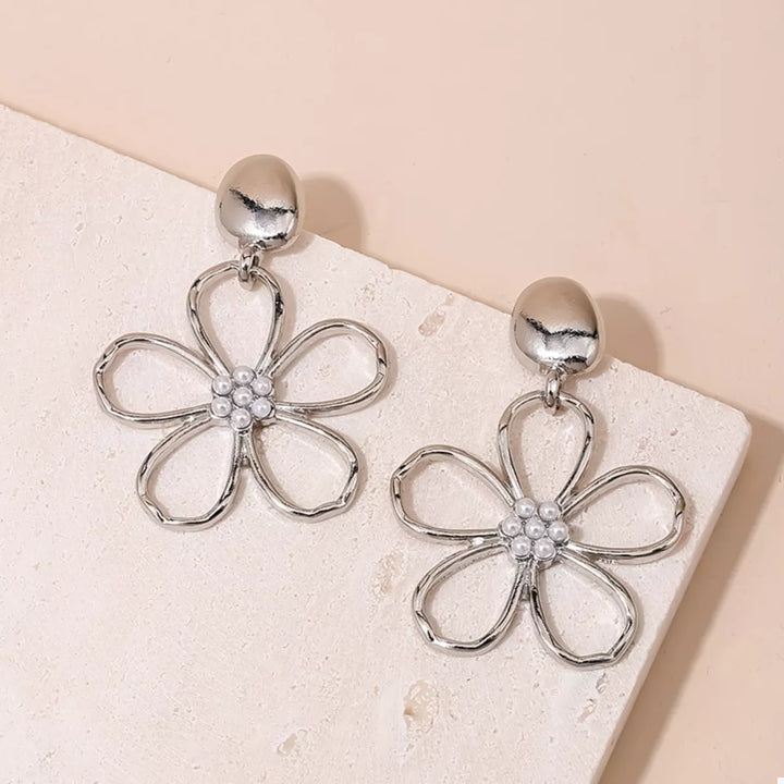 Alloy Flower Drop Earrings