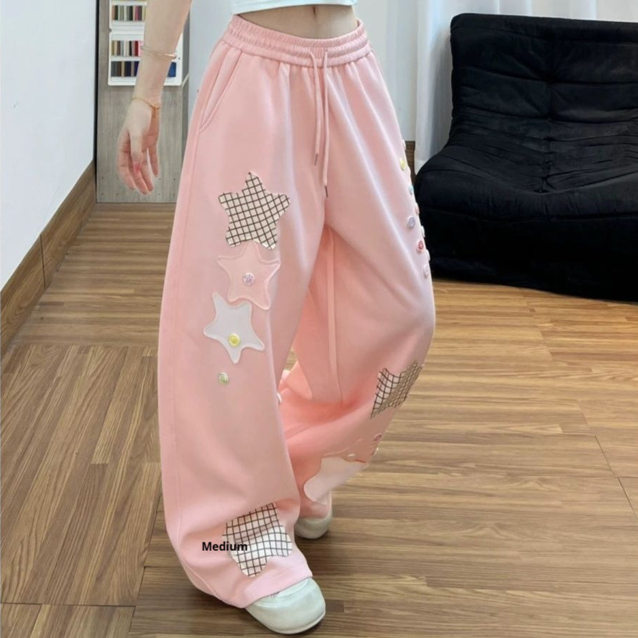 Girls Dopaminestyle Koreaninspired Wideleg Pants For Older Season
