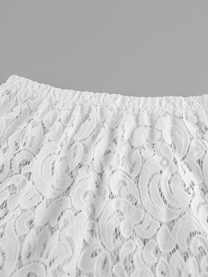 Cap Sleeve Top and Lace Skirt Set