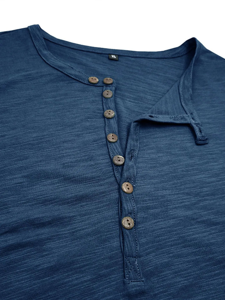 Men's Casual Henley Short Sleeve Button Top