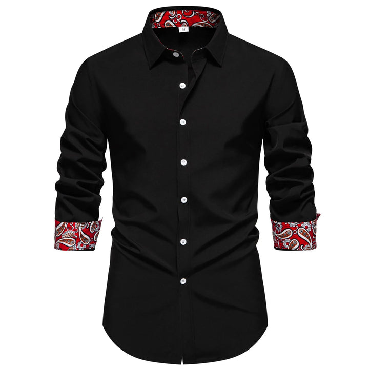 Men's Casual Button-Down Shirt with Cuff Detail