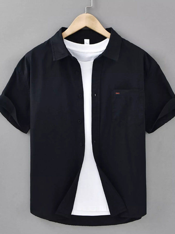 Men's Plus Size Plaid Button Up Short Sleeve Shirt