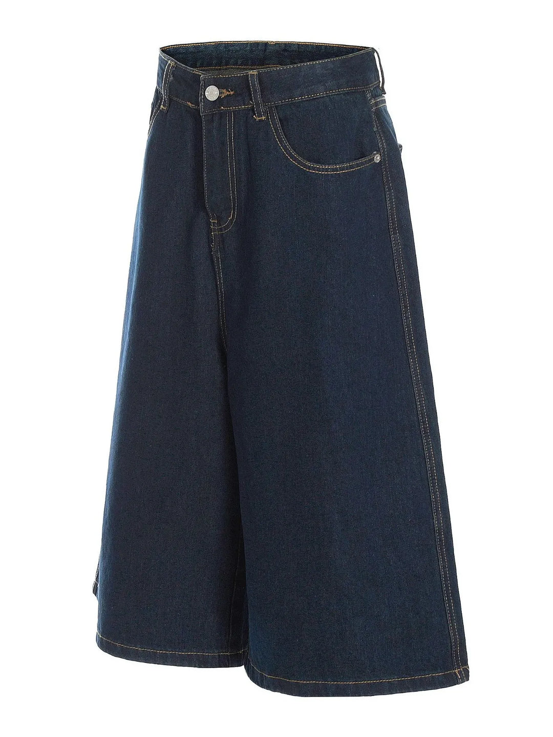Men's Wide Leg Wash Denim Shorts